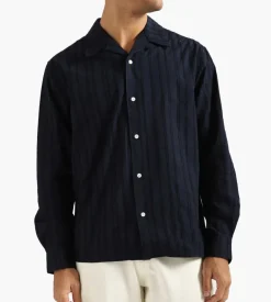 Norse Projects Carsten Stripe Shirt Dark Navy