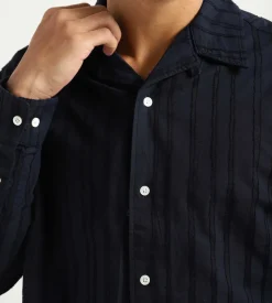 Norse Projects Carsten Stripe Shirt Dark Navy