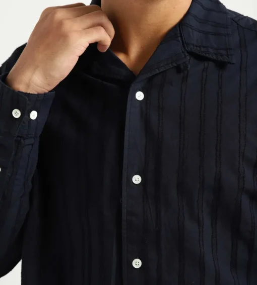 Norse Projects Carsten Stripe Shirt Dark Navy