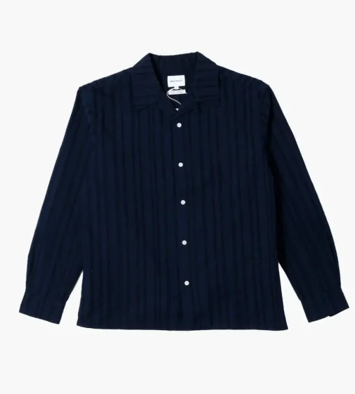 Norse Projects Carsten Stripe Shirt Dark Navy