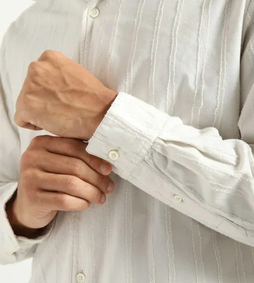 Norse Projects Carsten Stripe Shirt Marble White