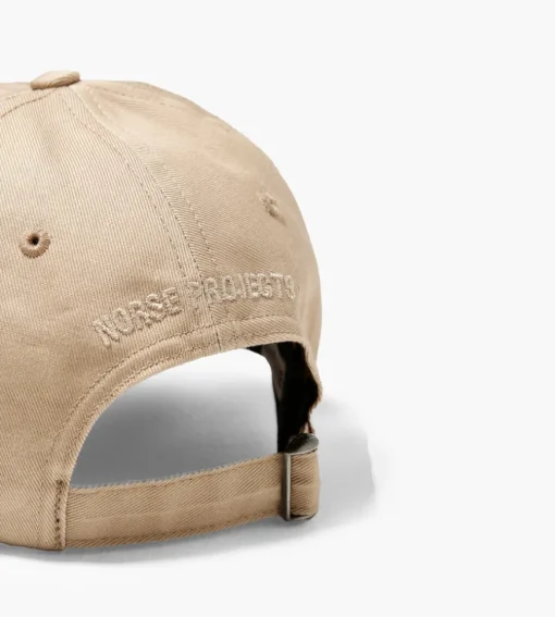 Norse Projects Chainstitch Logo Twill Cap Utility Khaki