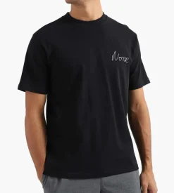Norse Projects Johannes Chain Stitch Logo Tee Black