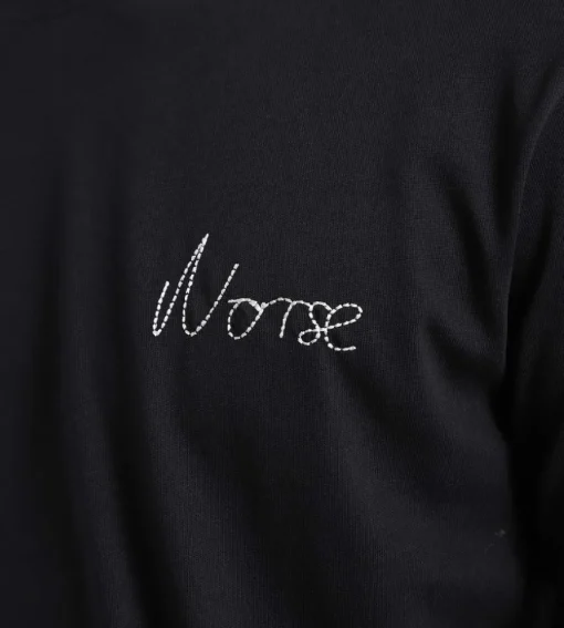 Norse Projects Johannes Chain Stitch Logo Tee Black