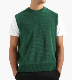 Norse Projects Manfred Chenille Vest Bottle Green