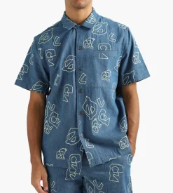 Olaf Aop Denim Ss Shirt Light Denim