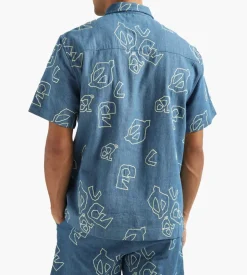 Olaf Aop Denim Ss Shirt Light Denim