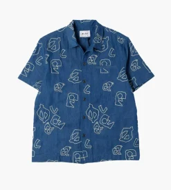 Olaf Aop Denim Ss Shirt Light Denim