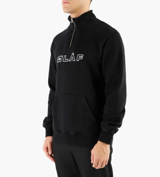 Olaf Italic Zip Mock Black