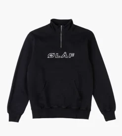 Olaf Italic Zip Mock Black