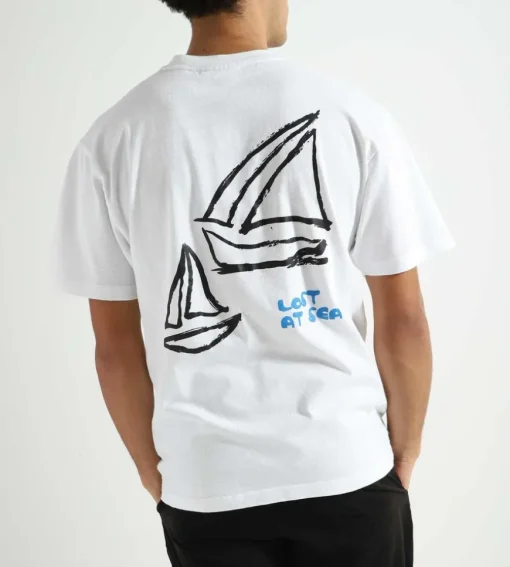 Olaf Lost At Sea Tee Optical White