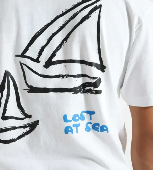 Olaf Lost At Sea Tee Optical White