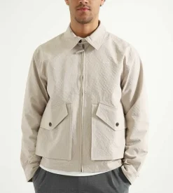 Olaf Seersucker Baracuta Jacket Cement