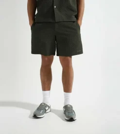 Olaf Seersucker Shorts Forest Green