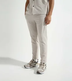 Olaf Seersucker Slim Trousers Cement
