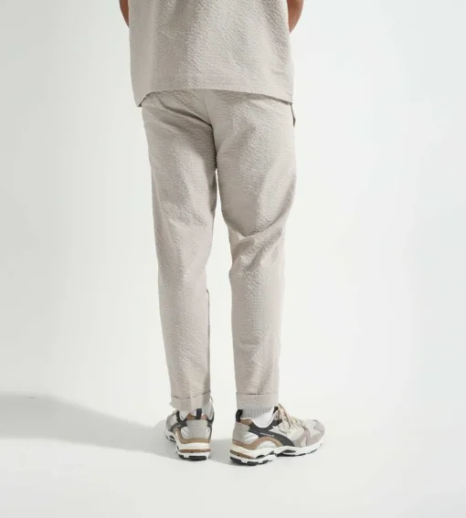 Olaf Seersucker Slim Trousers Cement