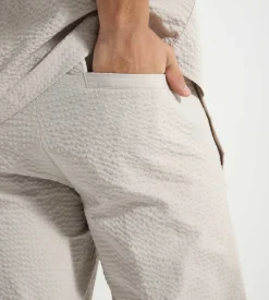 Olaf Seersucker Slim Trousers Cement