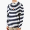 Olaf Stripe Sans Longsleeve Tee White Blue