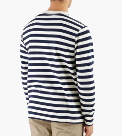 Olaf Stripe Sans Longsleeve Tee White Blue