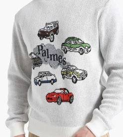 Palmes Cars Knitted Sweater Off-White