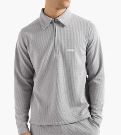 Parel Studios Prespa Quarter Zip Waffle Light Grey