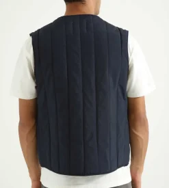 Pinkorange Logo Zippered Vest Navy