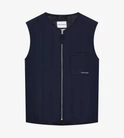 Pinkorange Logo Zippered Vest Navy