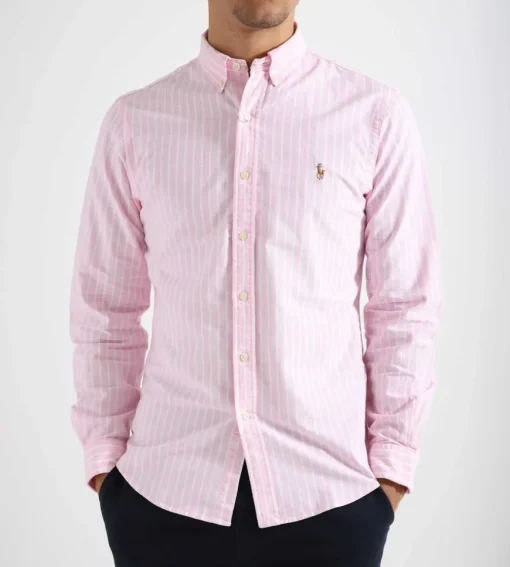 Polo Ralph Lauren Long Sleeve Sport Shirt 4330B Pink White