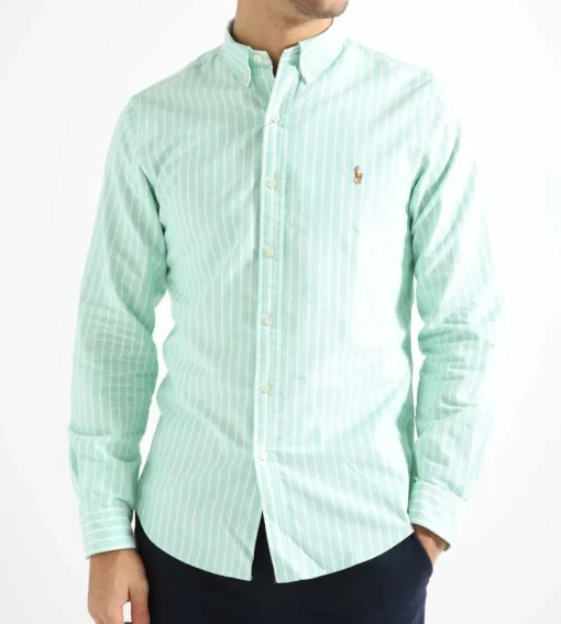 Polo Ralph Lauren Long Sleeve Sport Shirt 4330C Green White