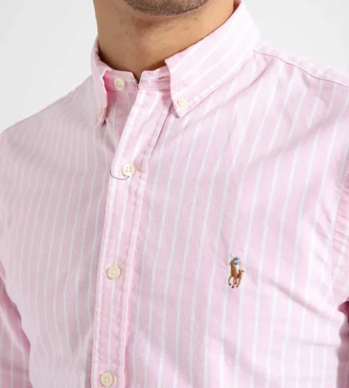 Polo Ralph Lauren Long Sleeve Sport Shirt 4330B Pink White