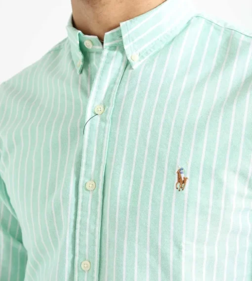 Polo Ralph Lauren Long Sleeve Sport Shirt 4330C Green White