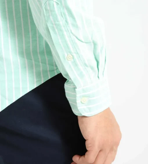 Polo Ralph Lauren Long Sleeve Sport Shirt 4330C Green White