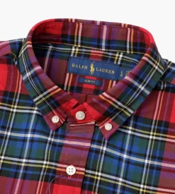 Polo Ralph Lauren Slb Dp Pcs Long Sleeve Sport Shirt 4900 Red Green