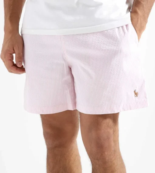 Polo Ralph Lauren Traveler Swim Carmel Pink Seersucker