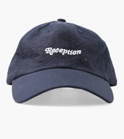 Reception 6 Panel Cap Classic Logo Ripstop Seersucker Dark Navy