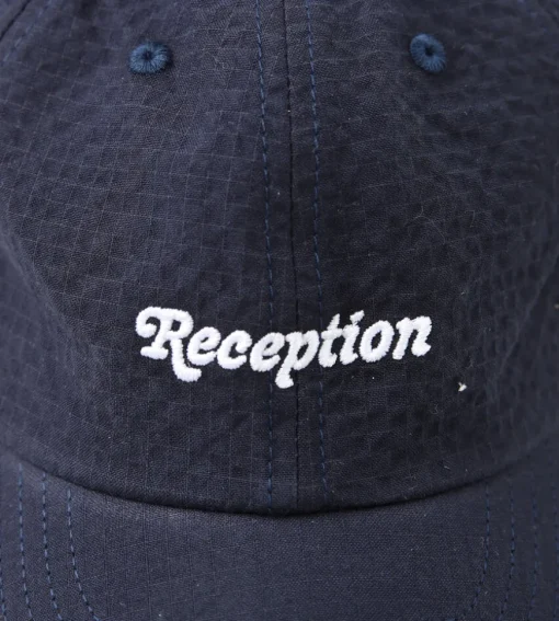 Reception 6 Panel Cap Classic Logo Ripstop Seersucker Dark Navy