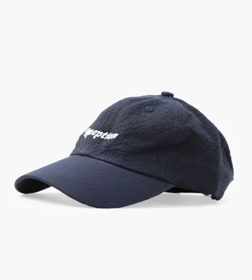Reception 6 Panel Cap Classic Logo Ripstop Seersucker Dark Navy