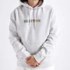 Reception Hooded Sweat Motto Cotton Brush Fleece Athletic Grey