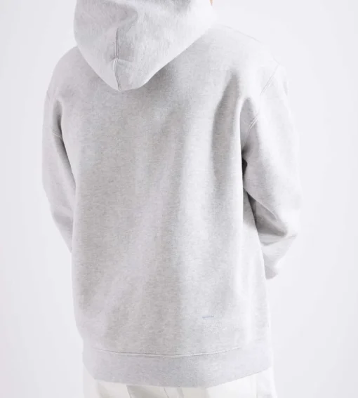 Reception Hooded Sweat Motto Cotton Brush Fleece Athletic Grey