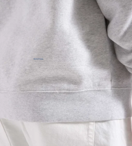 Reception Hooded Sweat Motto Cotton Brush Fleece Athletic Grey