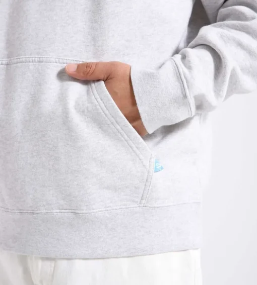 Reception Hooded Sweat Motto Cotton Brush Fleece Athletic Grey