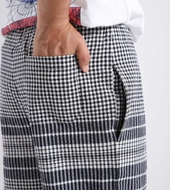 Reception Kitchen Pant Ripstop Seersucker Dark Navy White