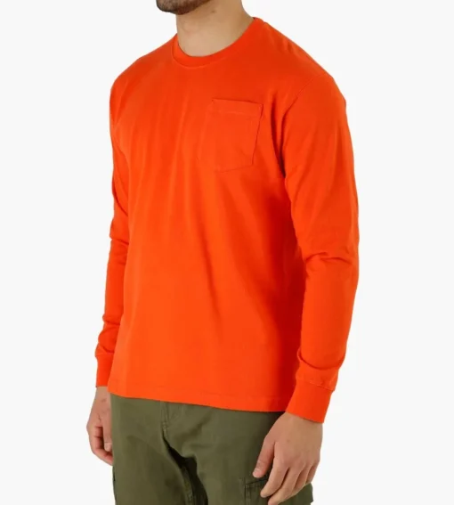 Reception Longsleeve Pocket Tee Zen Mandarin Red