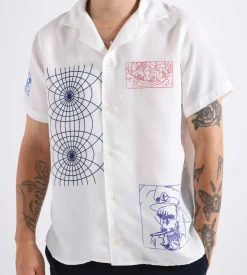 Reception Ss Bowling Shirt Cruise Pes Crepe White