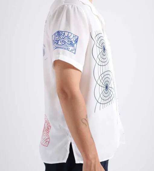 Reception Ss Bowling Shirt Cruise Pes Crepe White