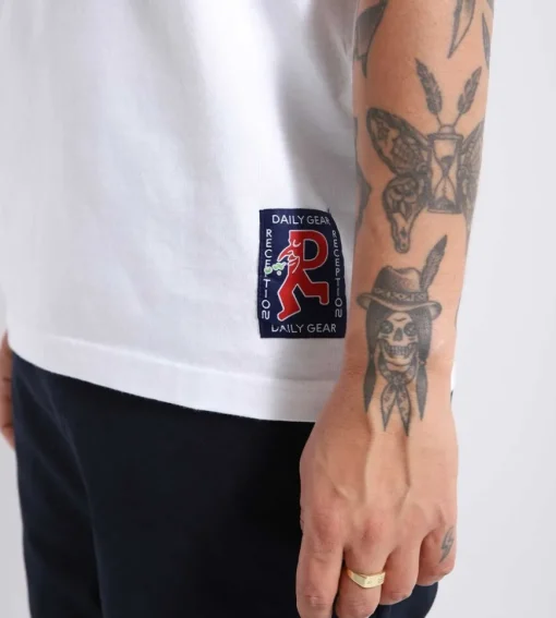 Reception Ss Tee Shrimp Cotton Single Jersey White