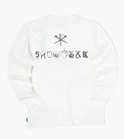 Snow Peak Printed Ls Tee Sp Camping Gear Logo White