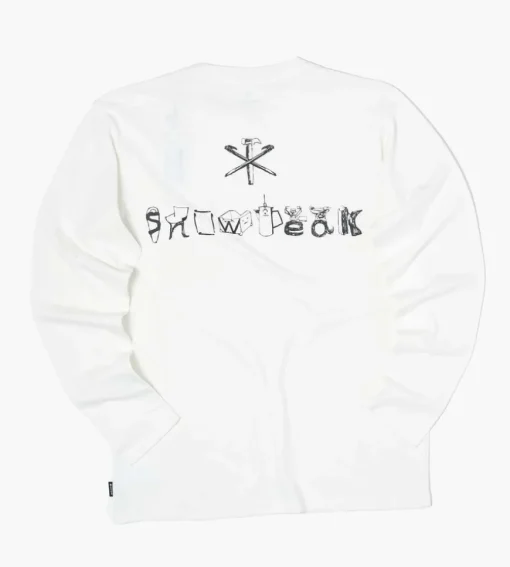 Snow Peak Printed Ls Tee Sp Camping Gear Logo White