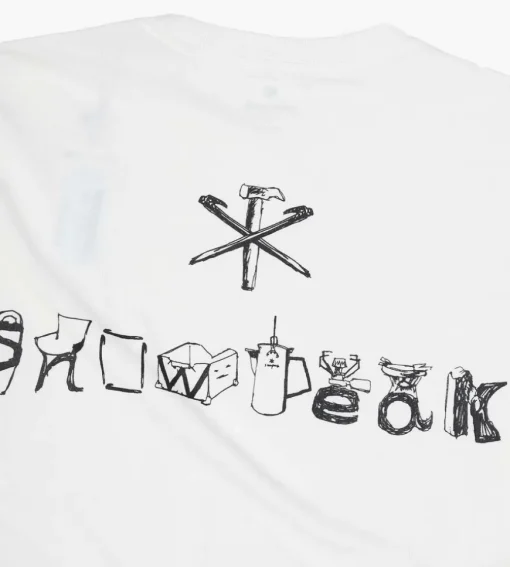 Snow Peak Printed Ls Tee Sp Camping Gear Logo White