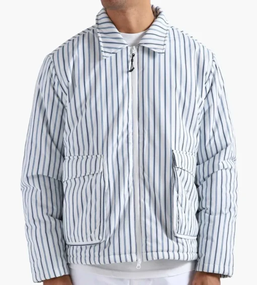 Soulland Jamie Jacket White Blue Stripes
